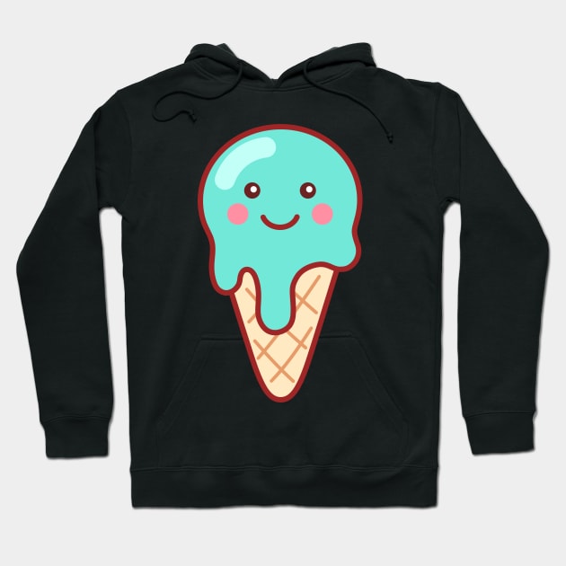 Bubblegum Ice Cream Emoji Minimal Hoodie by lightsonfire